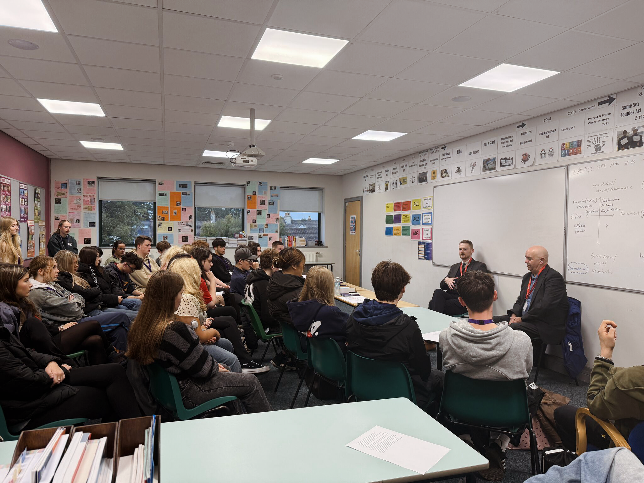 Luke drops in on Prior Pursglove Politics class